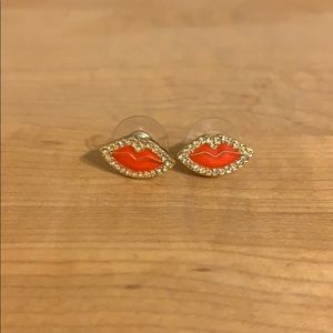 Kate Spade Rhinestone Lip Earrings